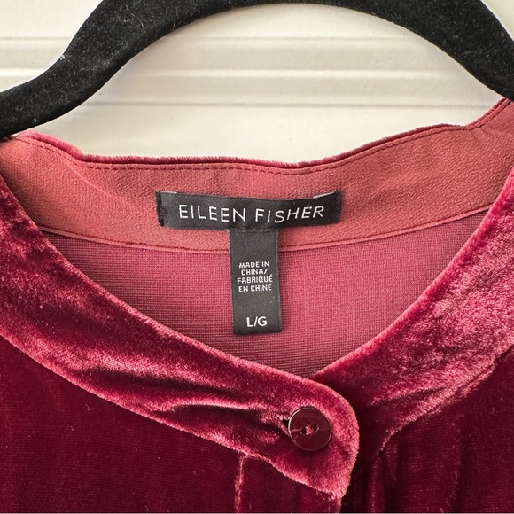 Eileen Fisher Red Velvet Tunic Blouse - Size - Large - Picture 4 of 8